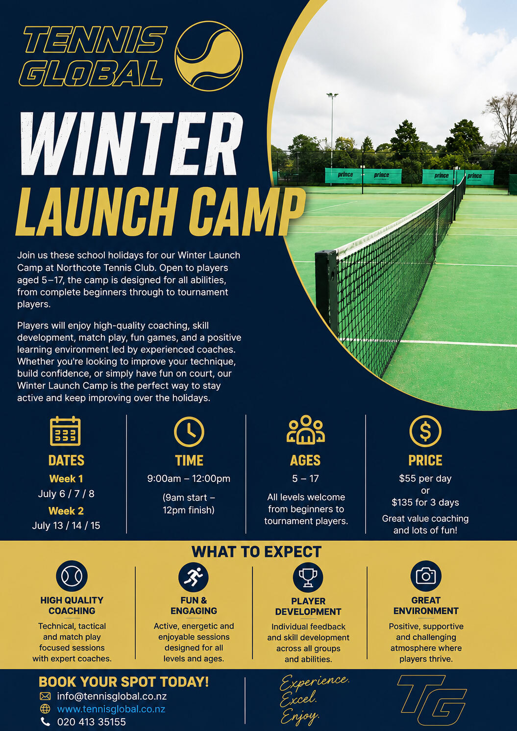 Tennis Holiday Camp Auckland